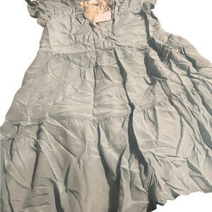 Lavender Brown tiered dress Monelle Vermont dusty aqua XS nwt $264